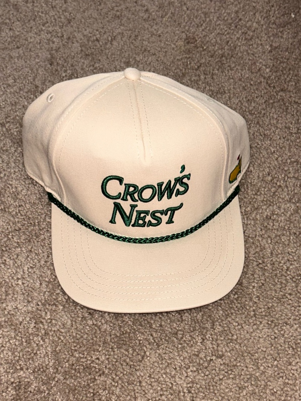 Masters Crow's Nest Cream Trucker Hat with Green Embroidery - Picture 2 of 2